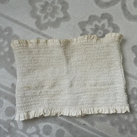 Whimsy + Row Textured Cream Tube Top (hemp/organic fabric) size -XS - Picture 1 of 10